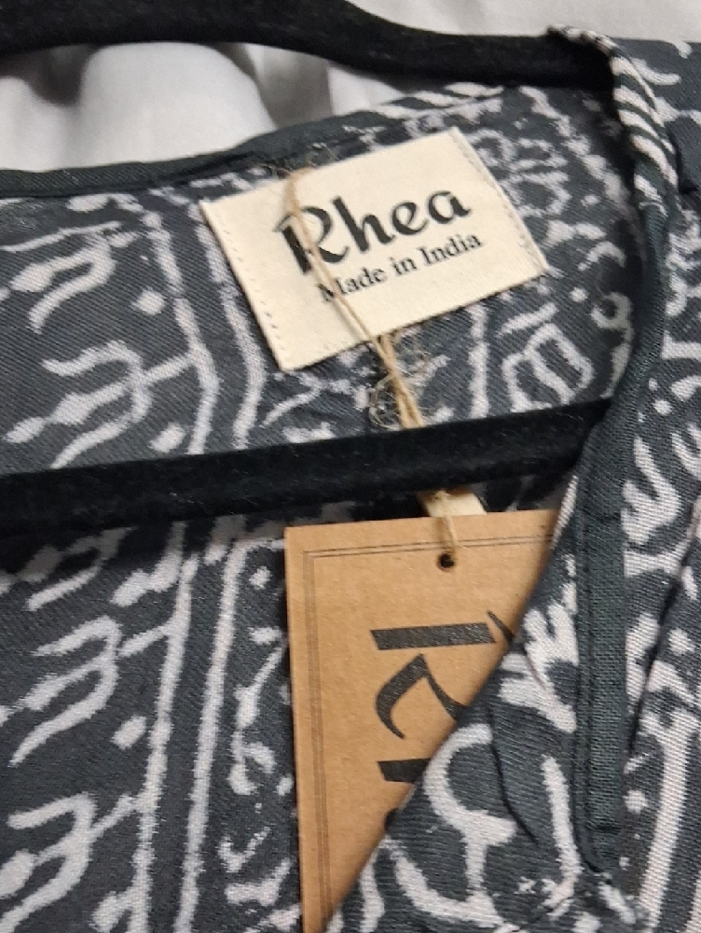 Rhea Costa Black Midi Dress with White Sunburst Print - Picture 2 of 7
